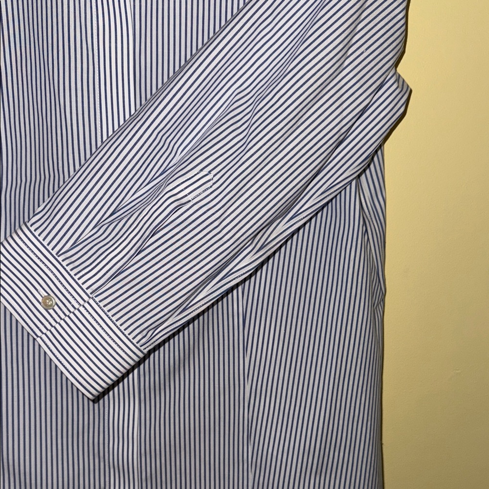 Talbots Striped Blue Button Down - image 6
